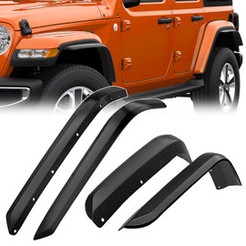 Nilight Fender Flares Extensions Set fit for 2018 2019 2020 2021 2022 2023 2024 2025 Wrangler JL and JLU Unlimited 2/4 Doors (Only for Low Wheel Arches) Off-Road Widened Front Rear Flat 4 PCS