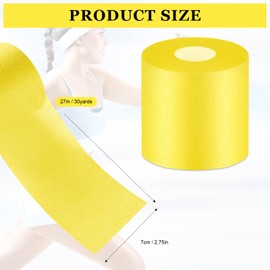 Nuanchu 30 Yards Pre-wrap Athletic Tape Pre Wrap Athletic Foam Underwrap Tape Foam Underwrap Bandage for Hair Soccer Sports Wrists Elbows Knees Ankles 2.76 Inches(Yellow)