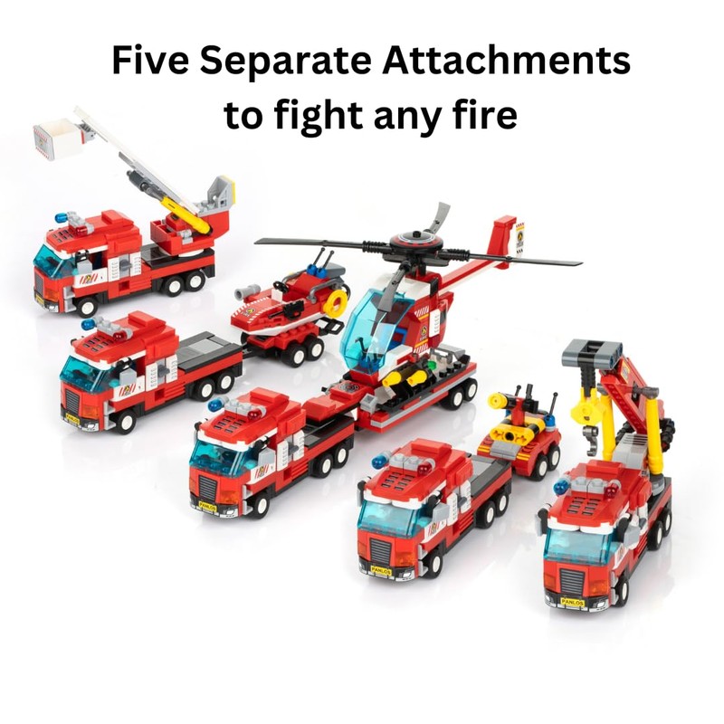 Block Builder Fire Truck Building Block Set (646 Pieces). Fire