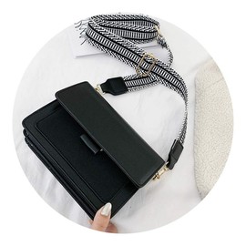 Kiwochy Bag Strap Shoulder Strap with Stripes Pattern 1.57 Inch Wide Shoulder Strap Adjustable 30 - 48.8 Inch Carabiner Colour Black Canvas Shoulder Strap for Bags Handbags Unisex