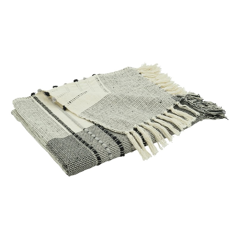 SARO LIFESTYLE Striped Throw Blanket