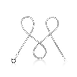 modabilé Curb Chain Women's Necklace Made of 925 Sterling Silver (35 - 90 cm, 2.1 mm Wide), Silver Chain Women's 925 Without Pendant, Delicate Silver Chain for Men and Women with Case, Made in Germany, Silver, grey