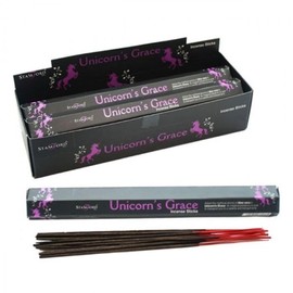 Stamford Black Range Incense Sticks Box of 6 Packs 90 Sticks Unicorn's Grace Aloe Vera and Green Leaves with JRose Incense Stick Holder