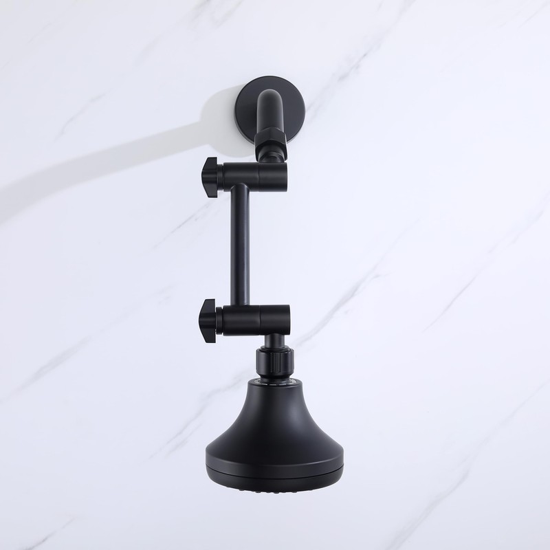 Senhozi Matte Black Shower Head Extension Arm, 4 Inch Brass