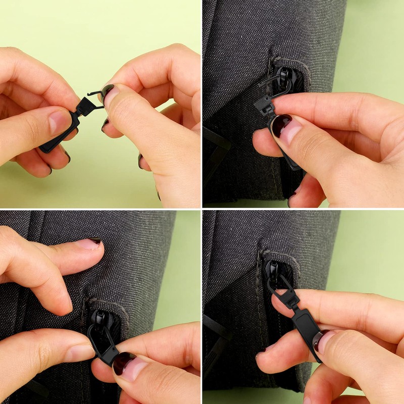 10pcs Zipper Pull Replacement for Small Holes, Detachable Metal Zipper