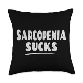 Sarcopenia Sucks - Senior Citizen Strength Training Muscle Throw Pillow