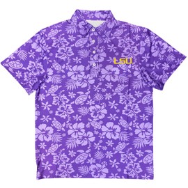 Wes and Willy Mens Sport Fan SPF 50+ Performance Polo (LSU, X-Large) Purple