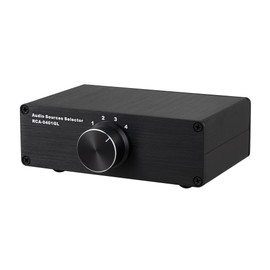 4 to 1 (1 to 4) RCA Audio Source Signal Switch Box Manual Passive Audio Splitter Box 1 in 4 Out HiFi Lossless selector L/R (RCA 0401GL)