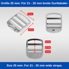 2pcs 25mm Width Metal Silver Tone Bridge Buckle for up