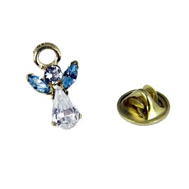 6030608 December Crystal Birth Month Angel Pin Guardian Lapel Brooch Tie Tack
