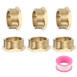 sourcing map 6 Pcs G1 Male x G3/4" Female Threaded Reducing Pipe Adapter(17mm/0.7" Length)