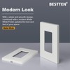 BESTTEN (50 Pack) USWP4 Matte White Screwless Switch Plate, 1-Gang