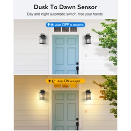 OPAXIS Outdoor Wall Lights Wall Mount, Dusk to Dawn Outdoor Lighting with Tempered Sleed Glass, Anti-Rust Black Outdoor Light Fixture, Modern Outside Porch Lights for House, Patio Exterior Wall Sconce