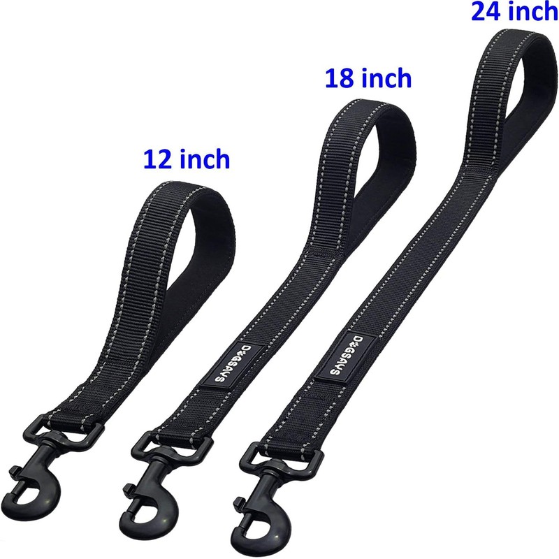 Short Nylon Dog Lead - Heavy Duty Padded Handle -