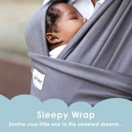 Sleepy Wrap Baby Carrier 3-16 kg Elastic Sling Dark Grey