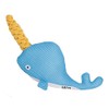 M.O.P Nancy the Narwhal Plush Rope Squeaky Pet Dog Toy,Blue