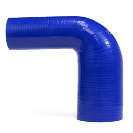 HPS HPS HTSER90-118-138-BLUE Silicone High Temperature 4-ply Reinforced 90 degree Elbow Reducer Coupler Hose, 75 PSI Maximum Pressure, 4" Leg Length on each side, 1-1/5" > 1-3/8" ID, Blue