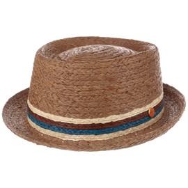 Mayser Gareth Pork Pie Straw Hat Pork Pie Hat Sun Hat Summer Hat Porkpie Men - Made in the EU Summer Spring Summer, brown, M