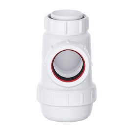 Shallow Bottle Trap 40mm 1-1/2" with Anti-Slip Ring, Space Saving 38mm Seal Kitchen Sink Waste Kit, BS EN2574-1 Compliant Urinal Bottle Sink Trap.