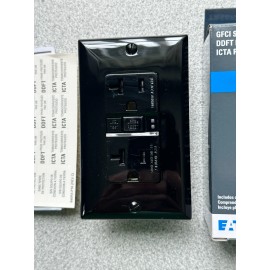 Eaton NEW Eaton TRSGF20BK GFCI Duplex Receptacle 20A 125V SelfTest Tamper Resist Black