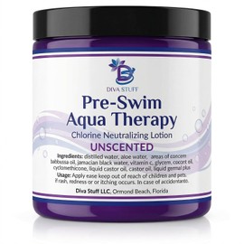 Pre-Swim Aqua Therapy Chlorine Neutralising Body Lotion,Protects Skin From Chlorine and Salt Water, Unscented, By Diva Stuff