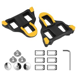 Chooee Road Bike Pedal Plates Cleats Compatible with Shimano, Bicycle Shoe Plates, Click Pedals Cleats, Durable, Non-Slip, High Performance Pedal Cleats for Road Bikes and Indoor Bikes (Yellow)