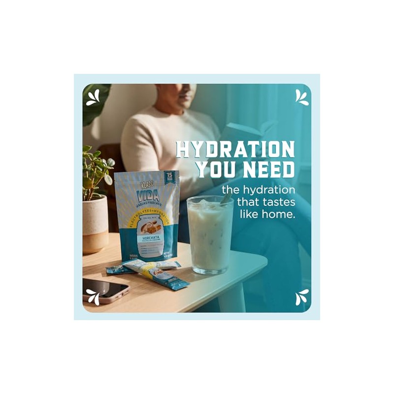 KLASS VIDA Daily Hydration Horchata Electrolyte Powder Packets