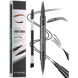 Magic Microblading Eyebrow Contouring Pencil - Eyebrow Pen,Brow Pencil 2-in-1 Dual-Ended - Precise Waterproof Brow Pen 2 Tipped Precise Waterproof With A Micro-Fork Tip Applicator
