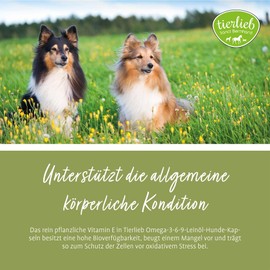 tierlieb Omega-3-6-9-Leinöl-Hunde-Kapseln | 500 mg Leinöl pro Kapsel | 180 Kapseln