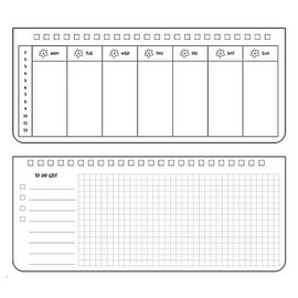 Wirebound Undated Weekly Planner Scheduler Weekly Planning Notepad Landscape - Horizontal Weekly Days of Week Paper Note Pad, Planner Organizing (Flower)
