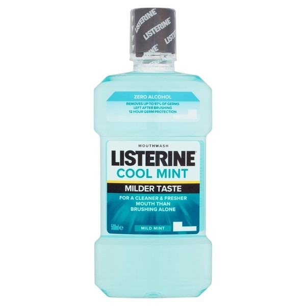 Listerine Zero Alcohol Mouthwash Cool Mint Mild, 500ml