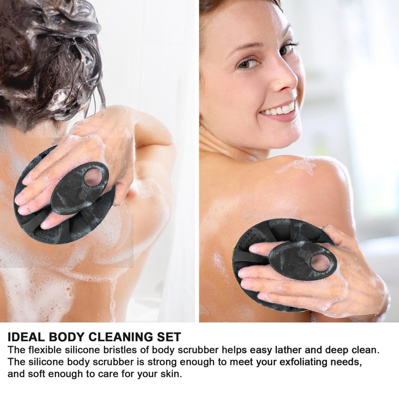 INNERNEED Soft Silicone Body Scrubber Handheld Shower Cleansing Brush, Gentle