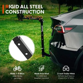 Soarify Bike Rack for Car, SUV, RV, Mount Hitch Bike Back 2, Up to 70 lbs Load Bicycle Rack Carrier Rubber Straps, Tilt Release with 2" Hitch for Cars (2 Bikes)