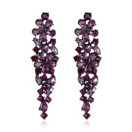 Clearine Sparkle Marquise Rhinestone Crystal Drop Statement Chandelier Dangle Earrings for Women, Art Deco Prom Jewellery for Wedding Bridal Amethyst Purple-Tone