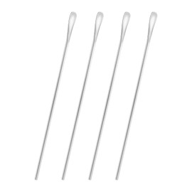 4 piece set 10Inch/25.8cm Silver Stainless Steel Coffee Stirrer Spoon,Round Solid Long Handle Cocktail Stirrer,Beverage Iced Tea Stirring Stick