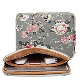 KAYOND Gery Rose Patten Canvas Water-Resistant 11.6 Inch Laptop Sleeve case for 11.6 inch Notebook Computer 11 Pocket Tablet