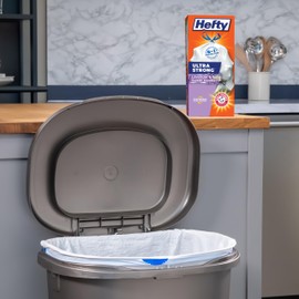 Hefty Ultra Strong 13 Gallon Trash Bags, Tall Kitchen Trash Bags 13 Gallon Size, Drawstring Closure, Continuous Odor Control, White, Lavender and Sweet Vanilla Scent, 40 Bags