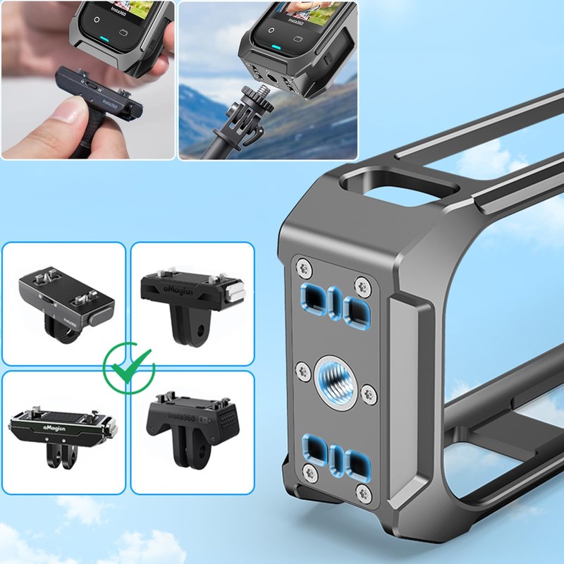 Honbobo Magnetic Quick Release Cage for Insta360 X5, Protective Frame