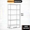 5-Tier Shelves Height Adjustable Storage Shelves Shelving Unit 21”Dx11”Wx48”H Wire