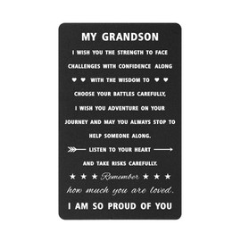 Grandson Birthday Cards Grandson Birthday Gifts - Amazing Grandson Happy Birthday, Grandson Birthday Engraved Black Aluminum