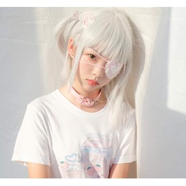 YOMORIO Anime Cosplay Eye Mask Lolita Cute Japanese Costume Accessories Kawaii Lace Blindfold Pink (Pink)