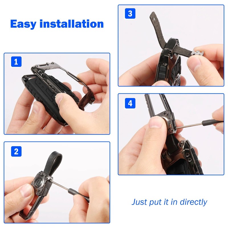 Heavy Zinc Alloy Key fob Case Cover with Keychain Compatible