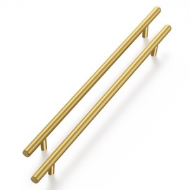 Haliwu 10 Pack Cabinet Handles Brass Gold Cabinet Pulls 10 Inch Hole Center Drawer Pulls Modern Bar Dresser Handles for Bathroom Kitchen Bedroom