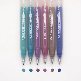 Yolaka Acrylic Gel Pens for Coloring Books, Quick Dry 6 Pcs 1.0mm Fine Point Gel Marker Pen for Drawing, Journaling Art, School Supplies, Black