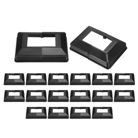 sourcing map 24Pcs Post Base Cover, 4.5"x3.25" (Internal Size 1.5"x2.5") PVC Split Style Post Skirt, Porch Column Wrap for Post Fence Deck Cable Railing Baluster Stair Rails, Black