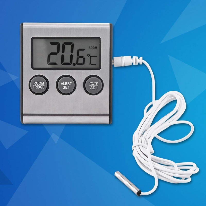 Digital Fridge Thermometer Waterproof Freezer Thermometer with Magnet and Stand