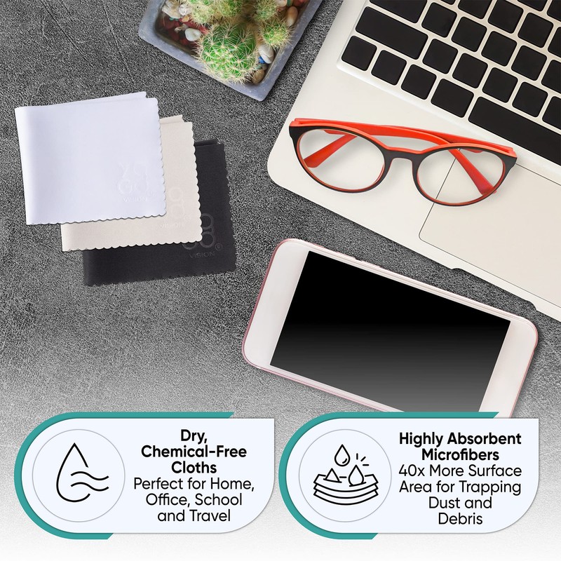 Microfiber Cleaning Cloth 12-Pack Individualy Packed (6"x 7") Glasses Cleaning