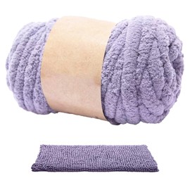 Chunky Yarn for Crochet 250g Knitting Chenille Yarn Soft Thick DIY Fluffy Chunky Wool for Blankets Sweaters Scarves Light Grey Thick for Crochet Wool