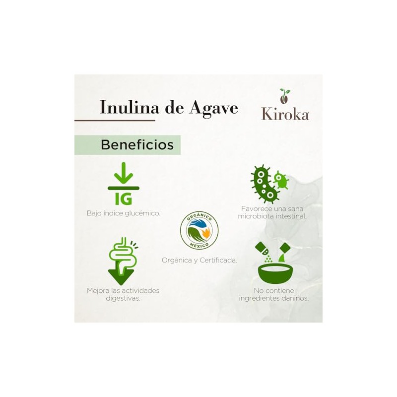 Inulina de Agave Organica 500 g | Fibra Prebiótica en