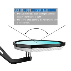 LKV Motorcycle Bar End Mirrors 7/8" 22mm - Anti-blue Motorcycle Side Rearview Mirrors 360 Degrees CNC Aluminum Alloy Handlebars Mirror for Kawasaki Yamaha Honda ATV Dirt Bike